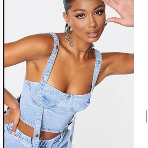 Vintage Wash Popper Side Denim Bralet